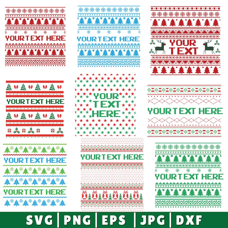 22 Christmas Ugly Sweater SVG Bundle, Christmas Ugly Sweater Templates ...