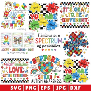 8 Autism svg, Austism Awareness svg bundle, Autism quotes bundle, Autism t-shirt design, Autism Mom svg, Puzzle svg, Autism typography svg