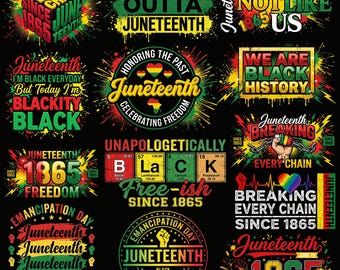 Juneteenth png-bundel, Juneteenth 1865 png, Black History Month png,They Not Like Us png,we are black history,T-shirt Juneteenth,Freeish 1865