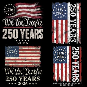 Vi folkets 250-årsjubileum PNG, retro amerikansk flagga patriotisk, 4 juli 1776-2026 grafik, America 250 Celebration Shirt PNG,