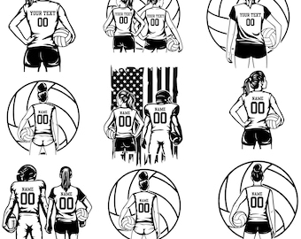 Volleyball Svg, Personalized Name, Volleyball Girl Player Svg, Volleyball Player Svg, Volleyball Girl Svg for Cricut Volleyball Team Svg
