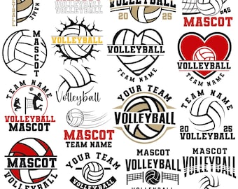 Beachvolleyball-Bundle-Vorlage, Beachvolleyball-Svg Png, Benutzerdefiniertes Beachvolleyball-Svg Png, Teamlogo, Beachvolleyball-Maskottchen-Svg, Teamname SVG,Volleyball-Team-Shirt