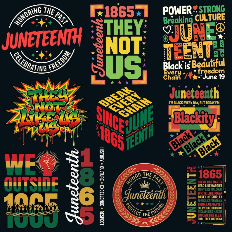 Pakiet Juneteenth PNG, Juneteenth 1865 PNG, Oni nie lubią nas PNG, Dzień Emancypacji PNG, Koszulka Juneteenth PNG, Sublimacja Czarnej Wolności zdjęcie 1