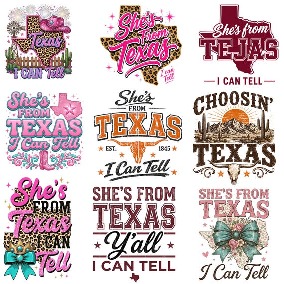She’s From Texas PNG Bundle, Texas Independence Day, Choosing Texas PNG, Texas State Png, Western Cowgirl Design,Texas Girl,Digital Download