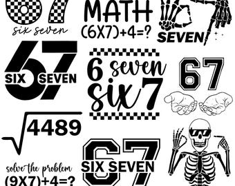 10 Six Seven 6 7 Meme Funny Hands SVG Bundle, 6 7 Meme Funny Skeleton Svg, Viral Meme Humor, 67 Trend, Funny Social Media,Sports Gift shirt,