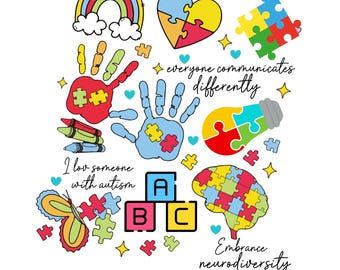 Autism Awareness  SVG, Everyone Communicates Differently Png, Autism Png, Autism Month png, Autism Mom Png, Autism shirt png