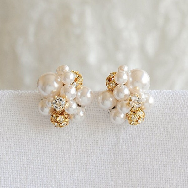 Pearl and Diamond Earrings - Etsy