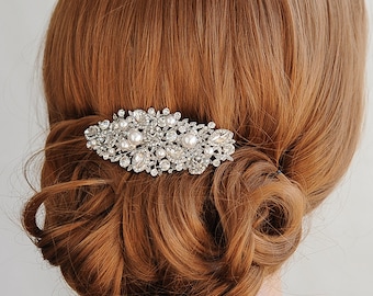 Swarovski Perlen Haare kämmen, Kristall Hochzeitshaarkamm, Rose Blume Haarspange, Brautschmuck, Haarschmuck Vintage-Stil, ROSA