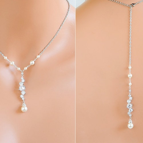 Bridal Necklace And Earrings Pearl And Swarovski Crystal Etsy