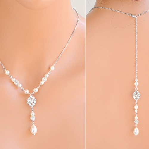 Wedding Necklace Sterling Silver Bridal Pendant Necklace Etsy