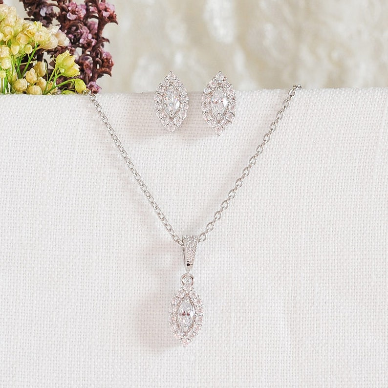 Bridal Jewelry SET Wedding Jewelry Set Crystal Necklace Etsy