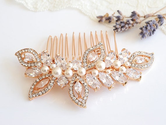 Bridal Hair Comb Rose Gold Wedding Hair Comb Crystal Leaf - Etsy Bridal Hair Comb Rose Gold Wedding Hair Comb Crystal Leaf - Etsy