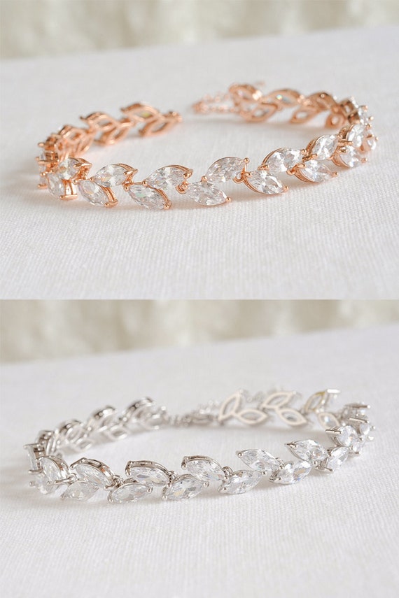 Rose Gold Cluster Crystal Bracelet
