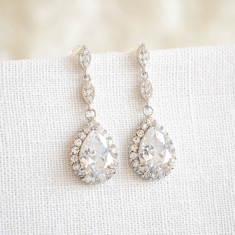 Bridal Earrings Wedding Earrings Crystal Dangle Drop | Etsy