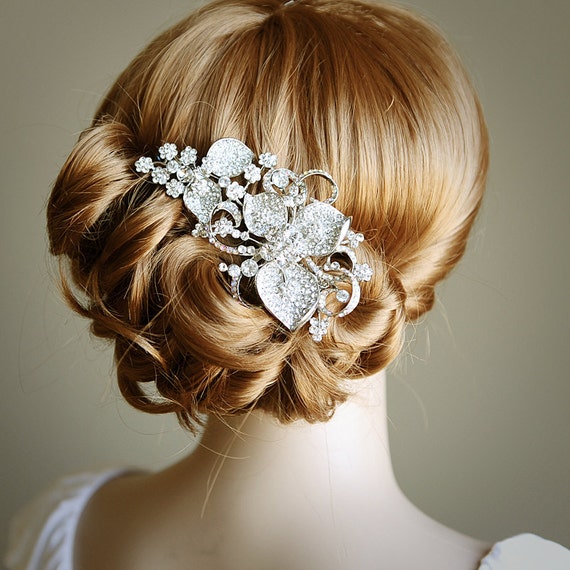 Braut-Haarkamm Mit Kristallen – Silber, Mit Strasssteinen, Für Hochzeit, Partys & Brautjungfern