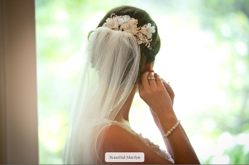 Simple Bridal Bracelet, Pearl Wedding Bracelet, Crystal Bridal Bracelet, Swarovski Pearl Bracelet, Rhinestone Wedding Bridal Jewelry, BERIT image 1