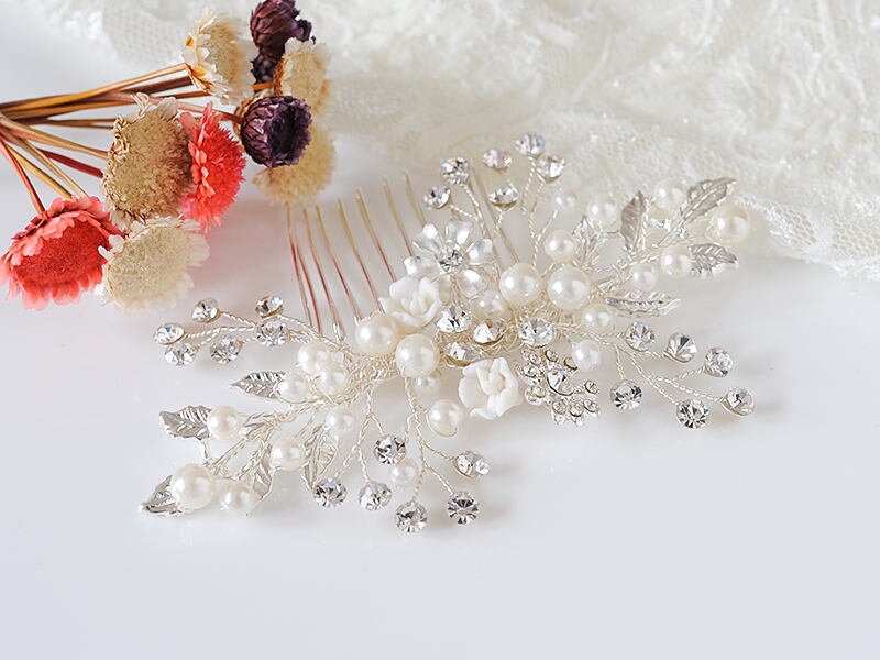 Wedding Hair Comb, Bridal Hair Pin, Boho Hair Vine, Crystal  display picture 1
