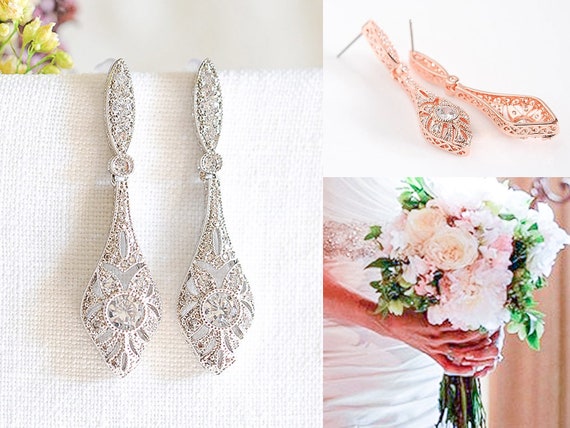 Jesse Crystal Pearl Drop Bridal Earrings – A'EL ESTE