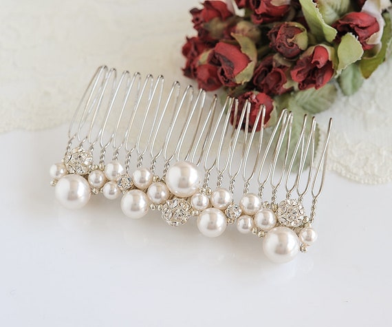 Pearl Cluster Bridal Hair Comb Crystal Wedding Hair Comb - Etsy Pearl Cluster Bridal Hair Comb Crystal Wedding Hair Comb - Etsy