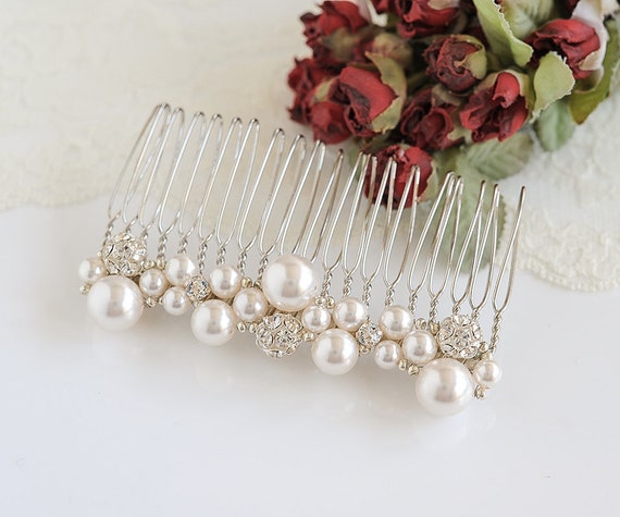 WFD Vintage Inspired Swarovski Crystal Bridal Flower Hair Comb