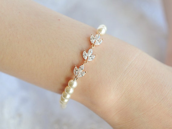 Champagne Bracelet gold Bracelet crystal Bracelet bridal -  Sweden