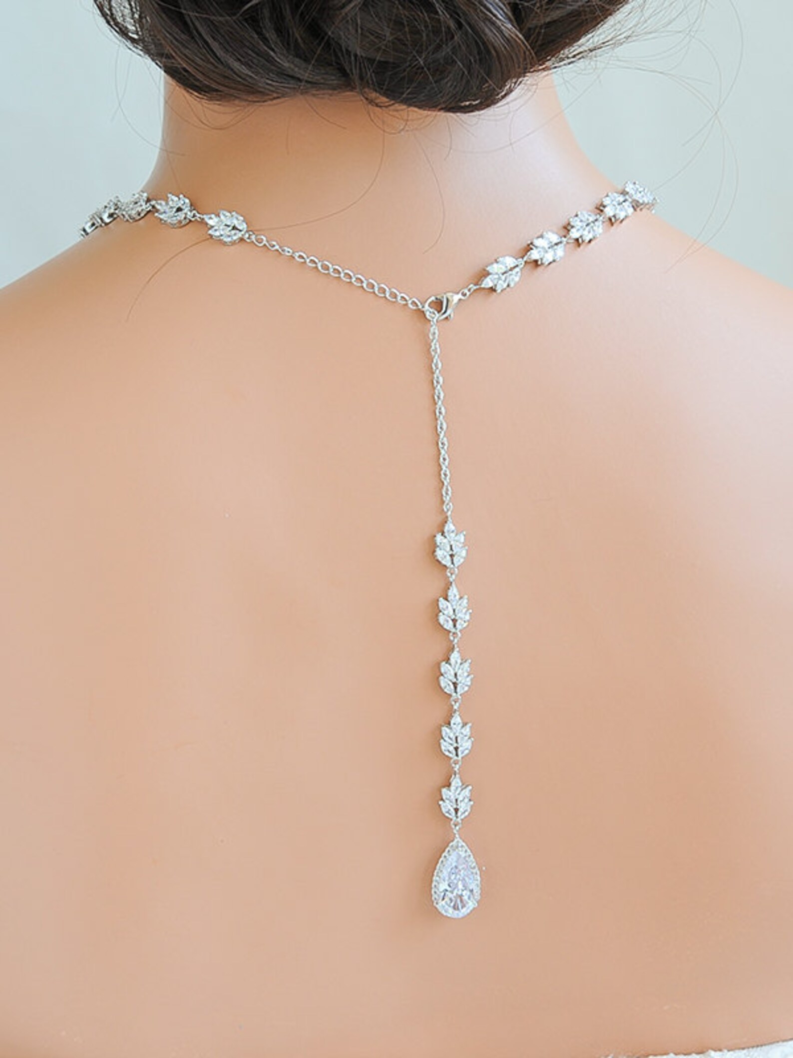 Back Drop Necklace Backdrop Bridal Necklace Back Wedding Etsy