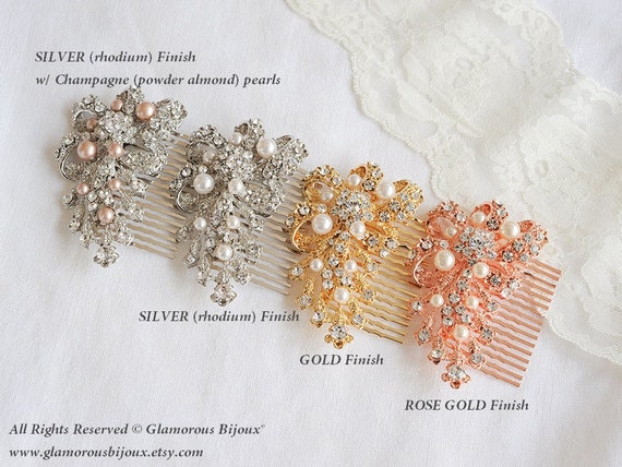 Pearl Bridal Hair Comb Vintage Style Crystal Wedding Hair - Etsy Pearl Bridal Hair Comb Vintage Style Crystal Wedding Hair - Etsy