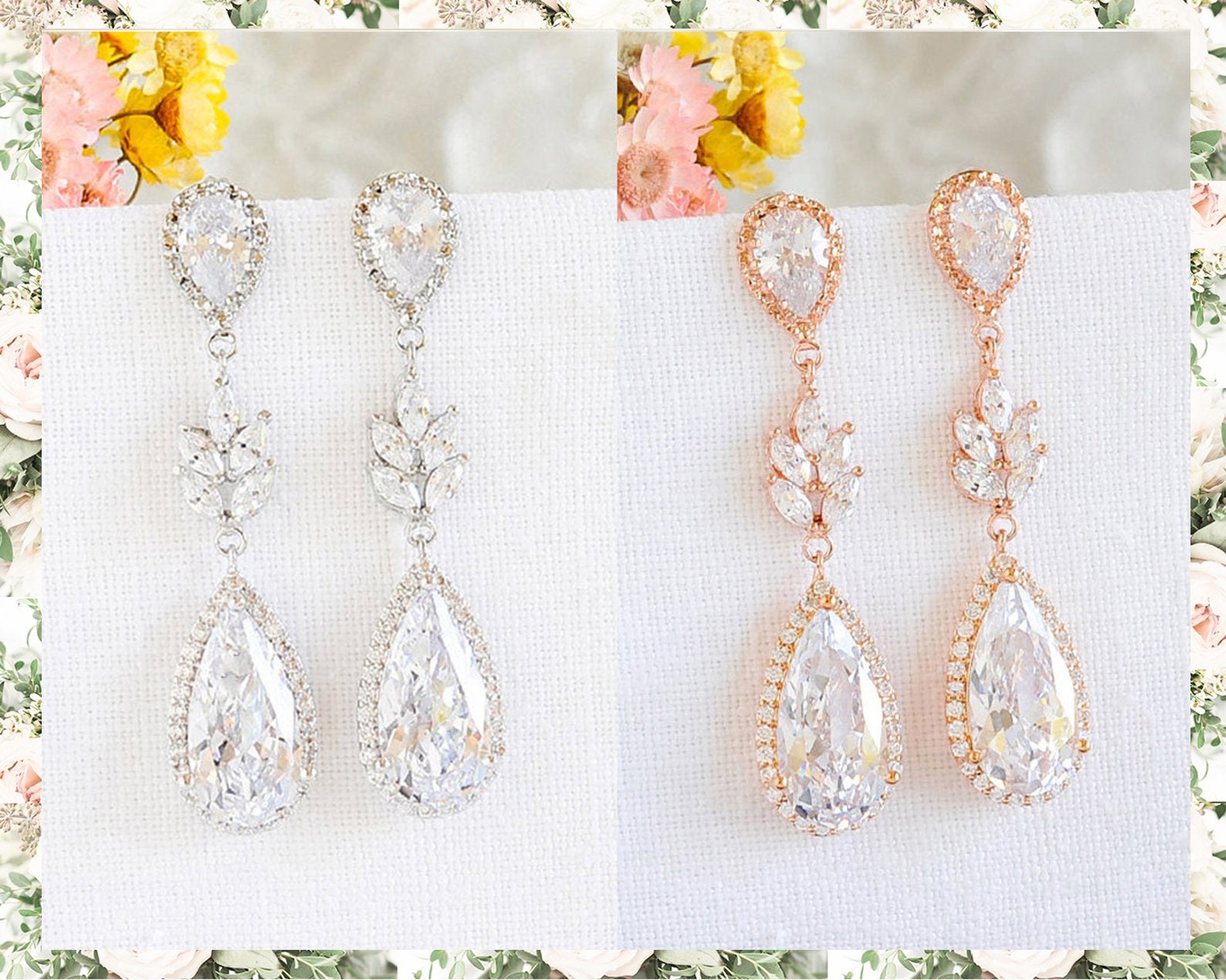 Rose gold sunset earrings main image 1