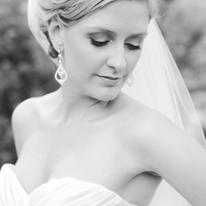 Wedding Earrings, Bridal Earrings, Swarovski Crystal and Pearl Dangle Earrings, Chandelier Earrings, Vintage Style Bridal Jewelry, RABEA image 2