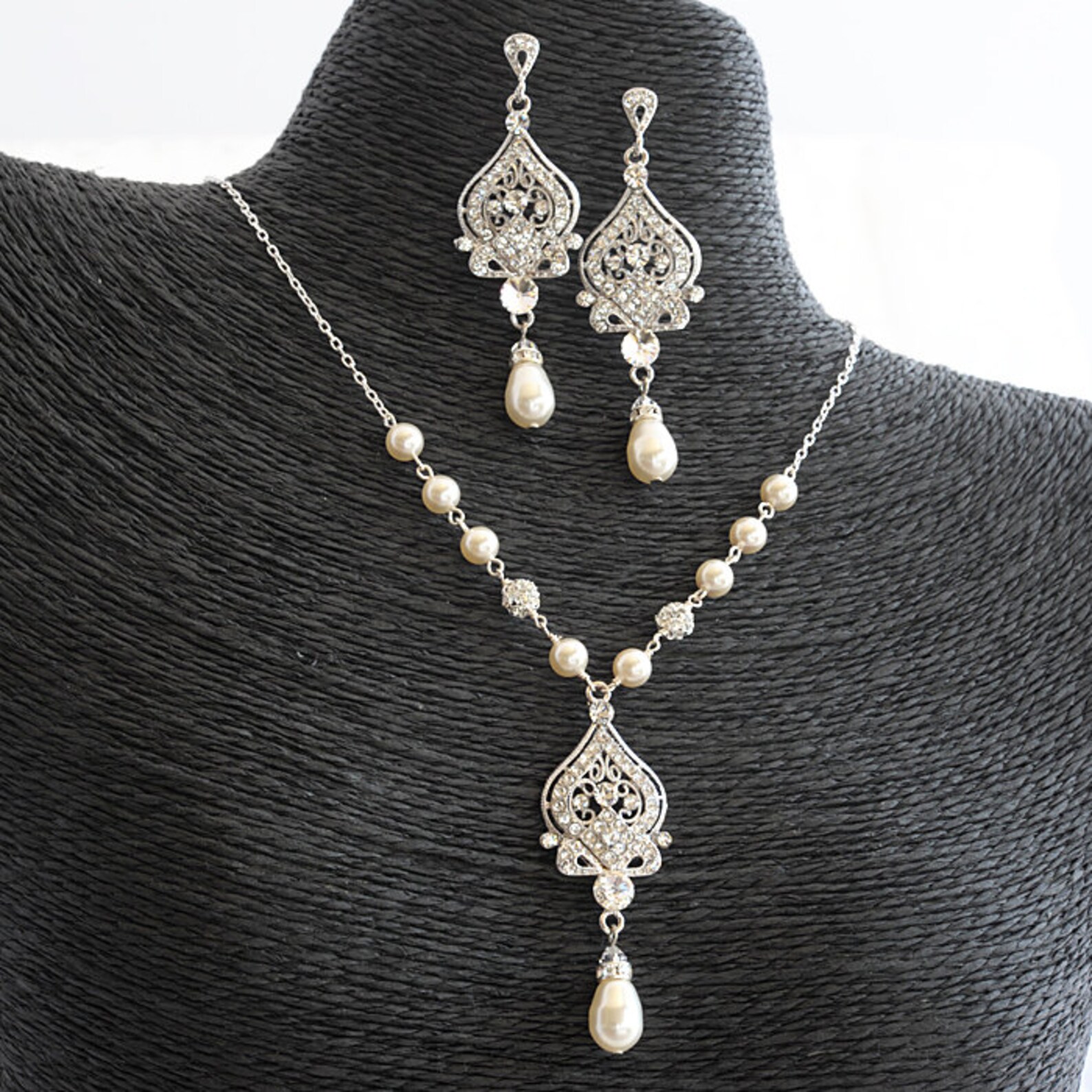 Bridal Necklace Wedding Jewelry SET Wedding Earrings Etsy