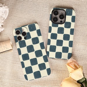 Blue Checkered Pattern Phone Protective case for iPhone 17 16 15 14 13 12 Pro Max, iPhone 17 16 15 14 Pro, iPhone 16e, iPhone case