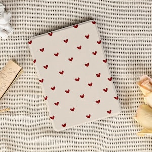 Minimalistiskt rött hjärtformat Kindle-skyddsfodral för Kindle 11:e 2024, Paperwhite 12:e 7" 2024, Scribe 2024, Colorsoft 7" 2024, Kobo, magnetisk baksida