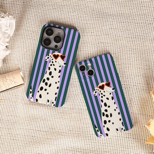 Striped Background Sunglasses Dog Phone Protective case for iPhone 17 16 15 14 13 12 Pro Max, iPhone 17 16 15 14 Pro, iPhone 16e, iPhone 17