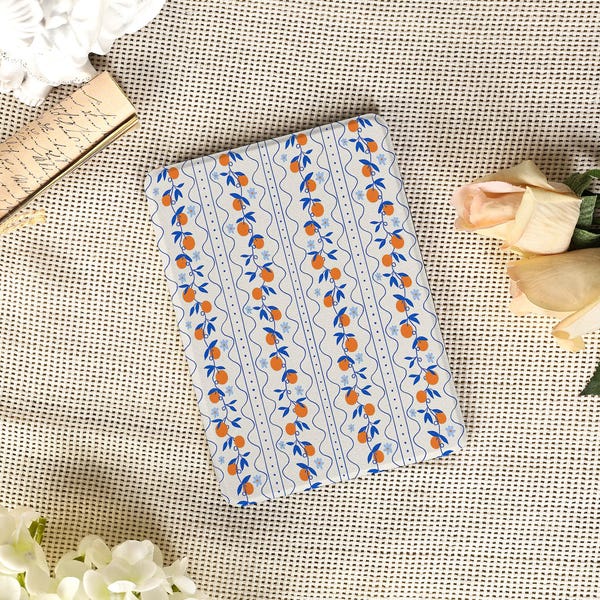 Minimalist Blue Line Oranges Kindle Protective Case for Kindle 11th 2024, Paperwhite 12th 7" 2024, Kindle Scribe 2024,Colorsoft 7" 2024,Kobo