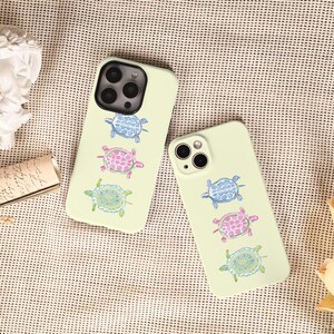 Minimalist Colored Turtle Phone Protective case for iPhone 17 16 15 14 13 12 Pro Max, iPhone 17 16 15 14 Pro, iPhone 16e, iPhone case