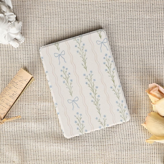 Pale Pink Primroses and Bows Kindle Protective Case for Kindle 11th 2024 6", Paperwhite 12th 7" 2024, Kindle Scribe 2024,Kobo, Magnetic Back