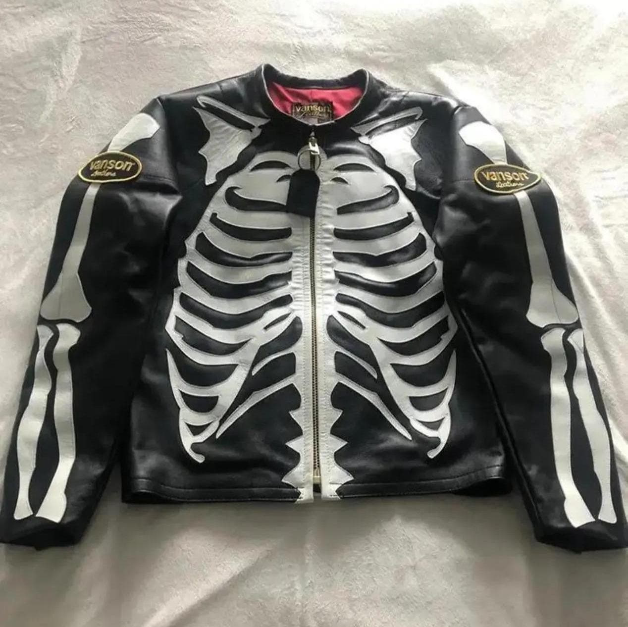 Vanson Skeleton Leather Jacket - Etsy Canada