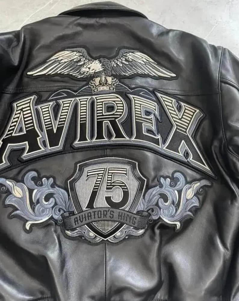 Blouson aviateur en cuir noir Aviator King 75 fait main en cuir de vachette véritable pour homme, cadeau de Style aviateur vintage pour homme image 3