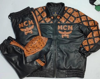 MCM Leather Suits Mens Mcm Motorcycle Leather Suit MCM Moto Suit Men mcm Biker Leather Suit MCM Leather Suits Mcm Suit With Leather Hat