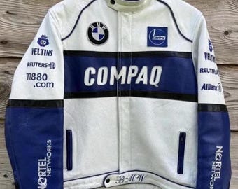 BMW Compaq Series Leather Jacket Men’s Genuine Cowhide Biker Racing Jacket Touring Motorcycle Leather Jacket BMW Motorbike Jacket Gift