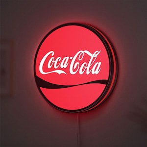 Coca Cola LED Lightbox, Retro Red Wall Sign, Custom Bar Light Decor, Vintage Soda Gift, Man Cave Neon Style Light