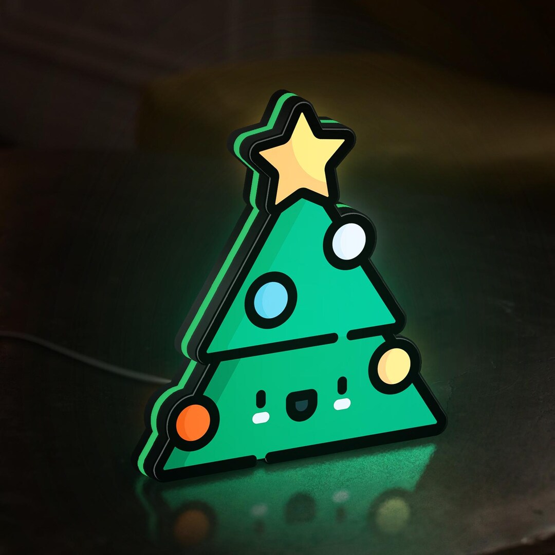 Tree Light Box Christmas Tree LED Lightbox - Xmas Pine Holiday Decor, Custom Led Sign ...