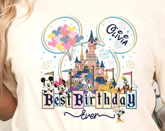 カスタムベストバースデーシャツ • パーソナライズされたディズニーバースデートリップTシャツ • キャッスルバースデーファミリーマッチングシャツ • 子供と大人のバースデー衣装