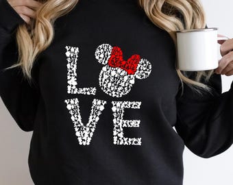 Disney LOVE Shirt | Mickey Minnie Silhouette Tee | Romantic Disney Couple Shirt | Matching Family Disney 2026 Outfit Gift