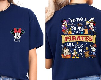 Personalisierte Disney Cruise Piraten-Shirt | Name Mickey Minnie Tee | Familien-Kreuzfahrt-Shirts | Yo Ho Piratenleben für mich