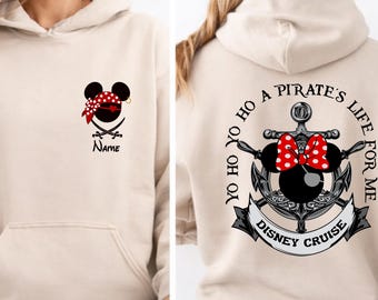 Disney Cruise Piraten-Shirt • Yo Ho Piraten-Lebens-Hoodie • Name Mickey Minnie Pirat • Familien-Kreuzfahrt Matching Shirts 2026