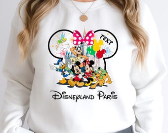 Custom Disneyland Paris Sweatshirt • Personalized Disney Trip 2026 • Matching Family Disney Hoodie • Custom Name Crewneck