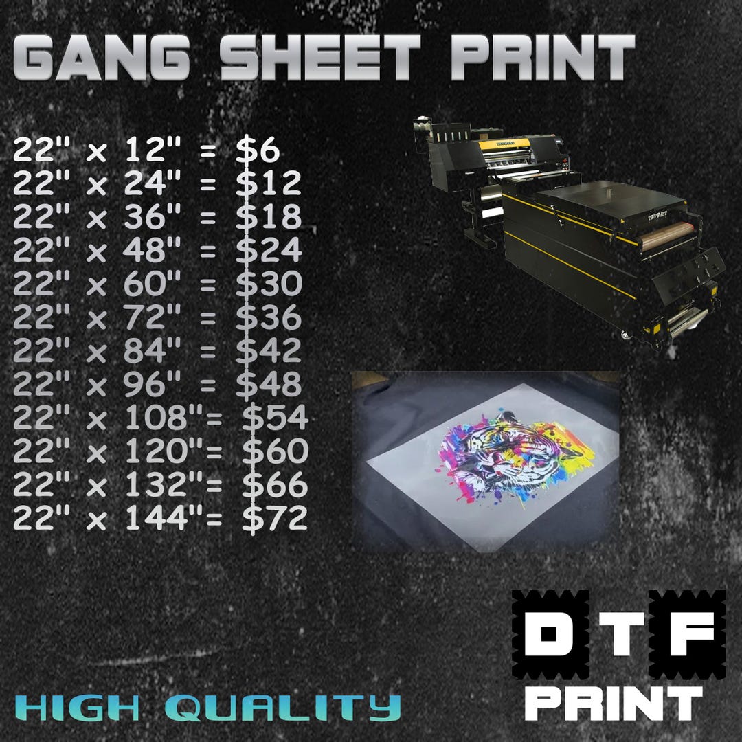 Custom DTF Gang Sheet • Ready to Press, Bulk Transfers - Etsy