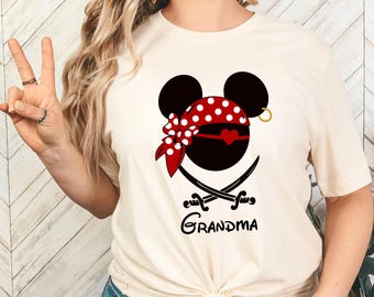 Custom Disney Pirate Family Shirts – Personalized Mickey & Minnie Pirate Tee – Matching Disney Cruise Outfits for Kids and Adults