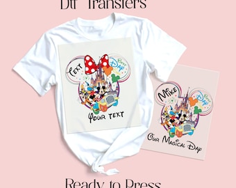 DTF Transfer for Disney Family Shirts • Custom Mickey Mouse Design • Matching Trip Prints for T-Shirts & Sweatshirt